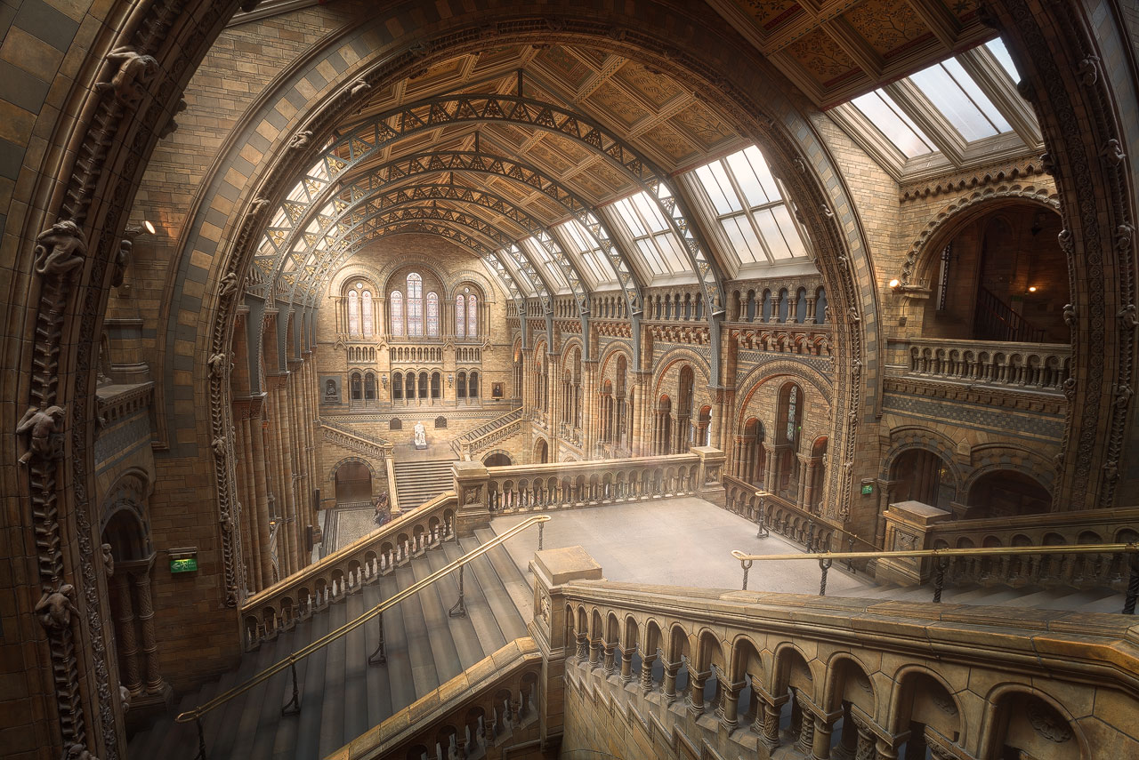 Natural History Museum - London The entrance hall of the Natural History Museum in London.