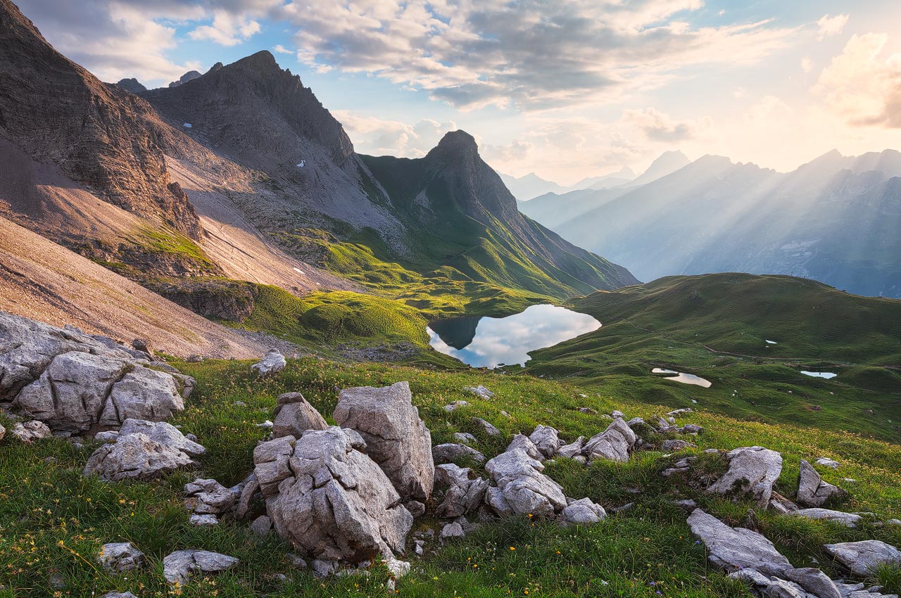 Sunset in the Algäu Mountains of Germany.