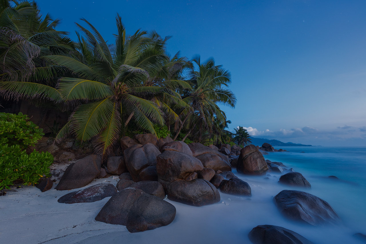 A secluded beach in the South of Mahe Island, the main island of the Seychelles.